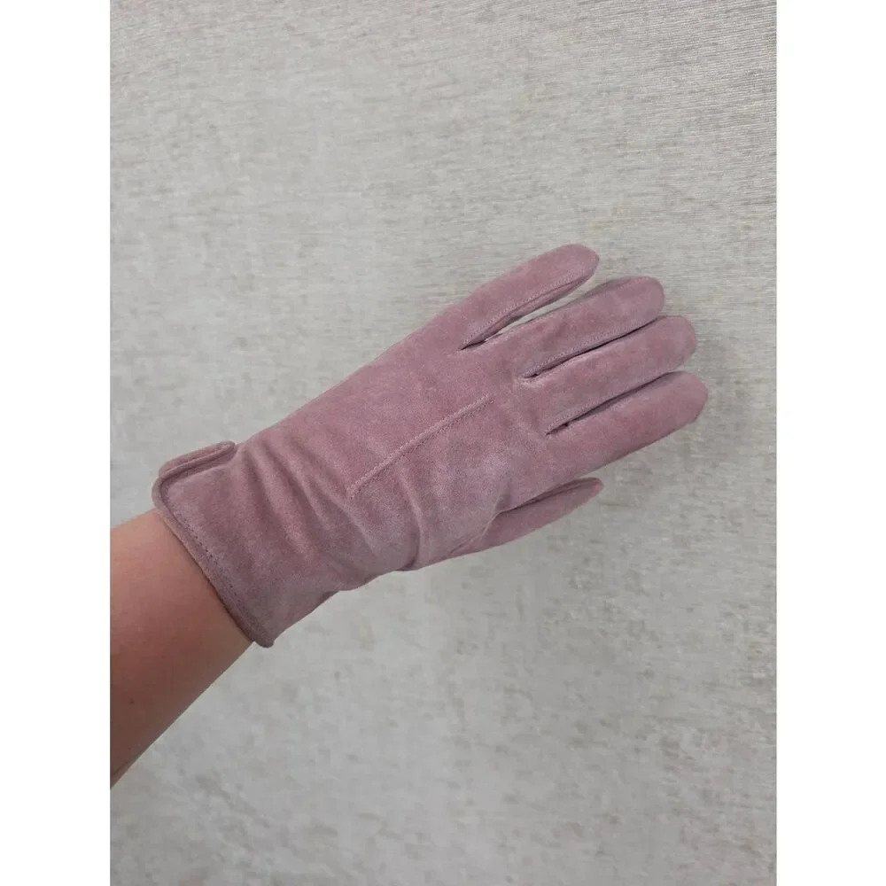 Isotoner Women's Pink Suede Lined  Driving Gloves